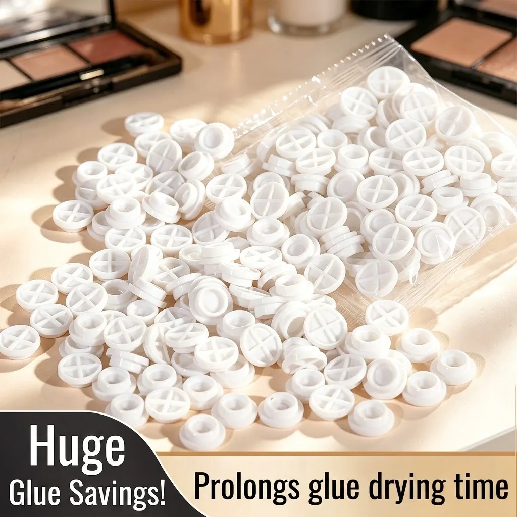Premium Divided Lash Glue Ring Cups - Glue-Saving & Anti-Drying Adhesive Holder Palette for Professional Eyelash Extensions
