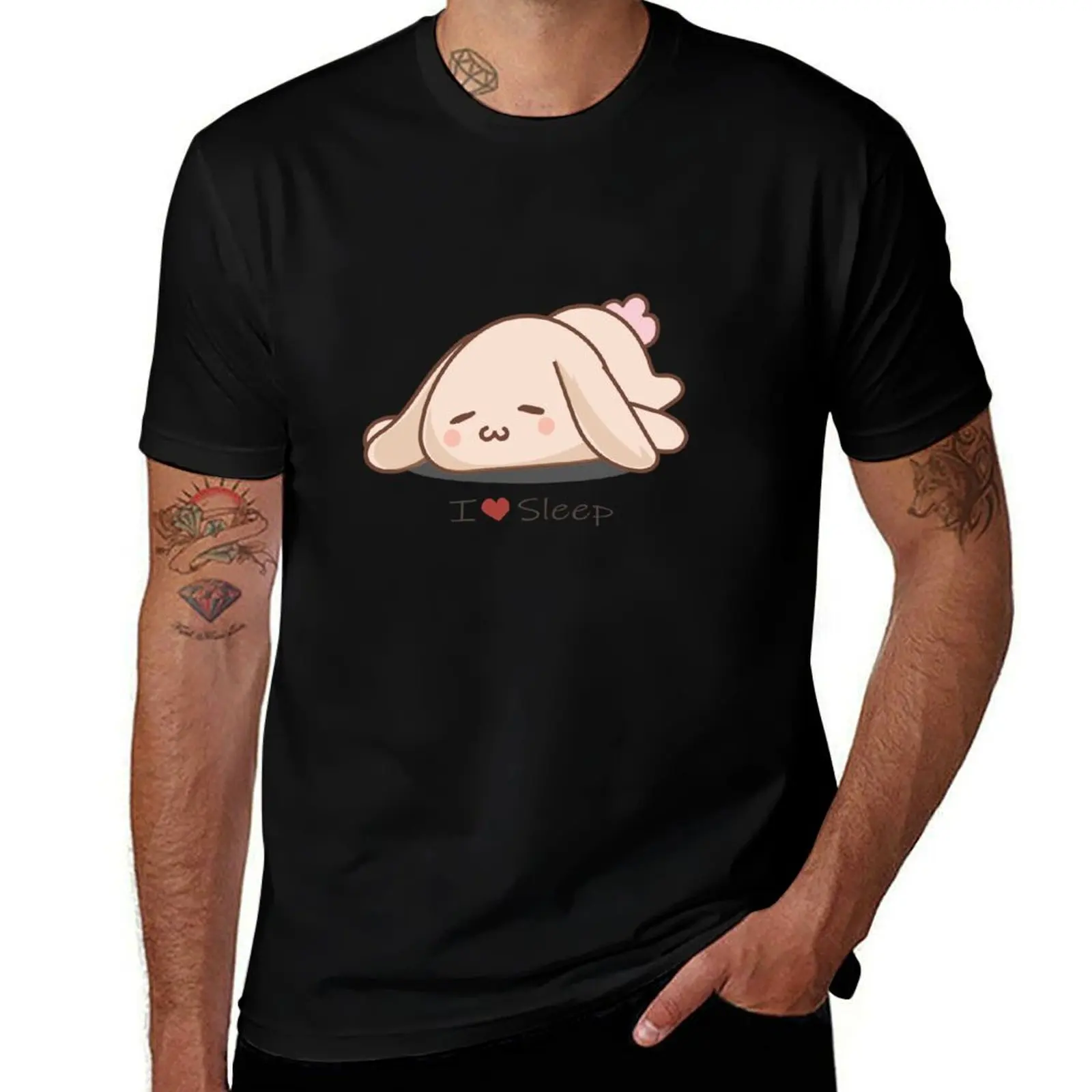 

I Love Sleep Cute Bunny T-Shirt man t shirts graphic man t shirt cotton T-Shirt