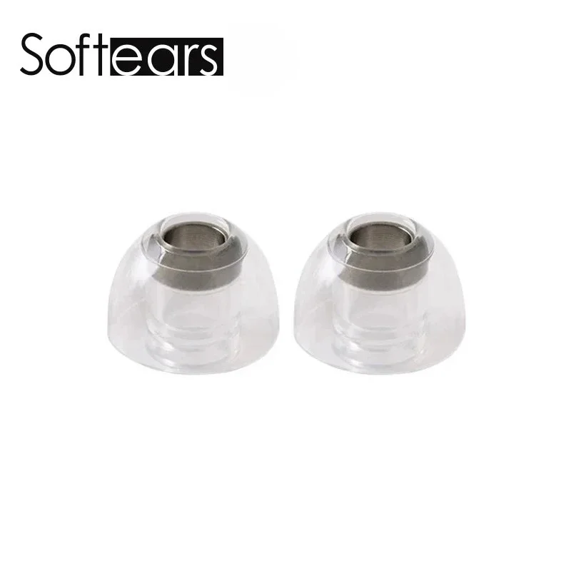 Softears UT Titanium Alloy Tube Liquid Silicone Eartips for 4.6mm-7mm Nozzle In-Ear HiFi Earphones Soft Replacement Earbuds Cap