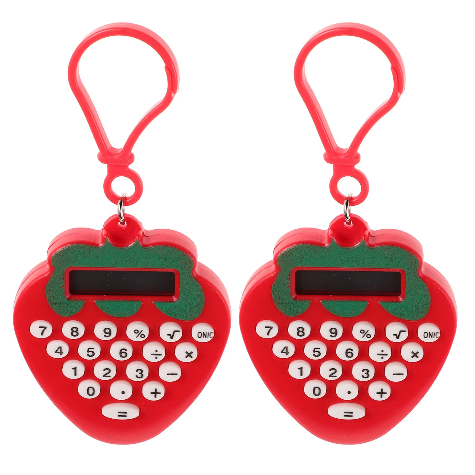 

2Pcs Mini Strawberry Calculator Keychain Portable Pocket Electronic Calculator Cute School Supplies Students Office