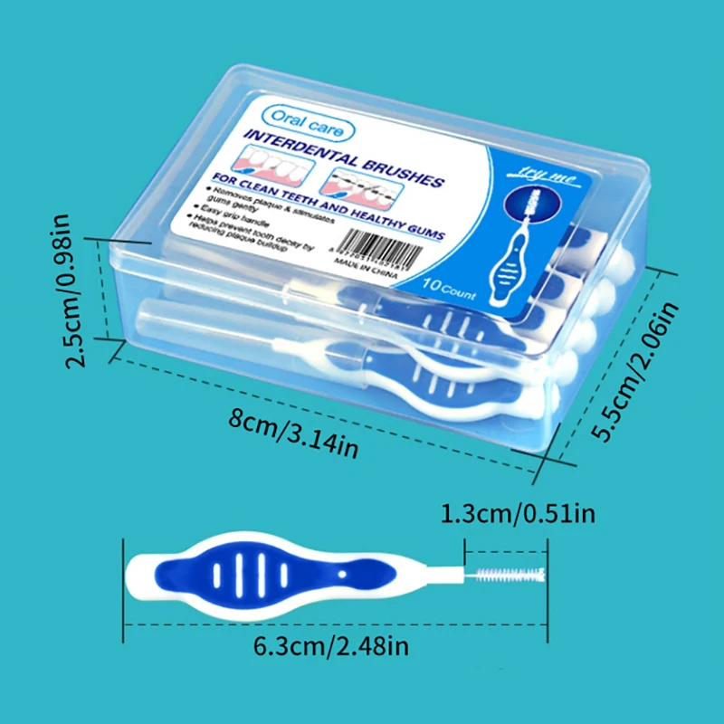 Cepillos interdentales para limpieza Oral, cepillo de palillo de dientes desechable, cepillo Interdental portátil, cuidado de la higiene bucal, 10 unids/lote por caja