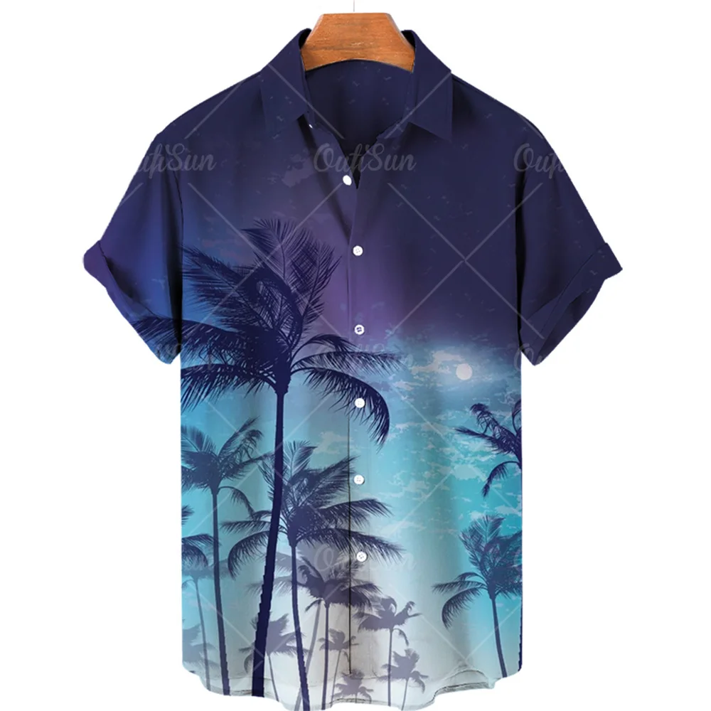 Summer Hawaiian Men Casual Shirt Flower 3d Print Beach Plant For Crane Size Plus 5xl Sale Blusao Masculino Imported Clothing