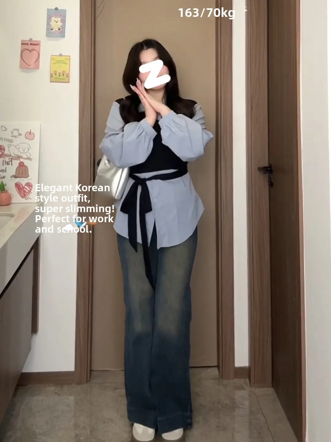 Plus Size Damen Lazy Sle irt Weste mit Gürtel, zweiteiliges Look, schlankmachendes Oberteil, faionable Herbst Winter, Neuankömmling, Pendler-Sle