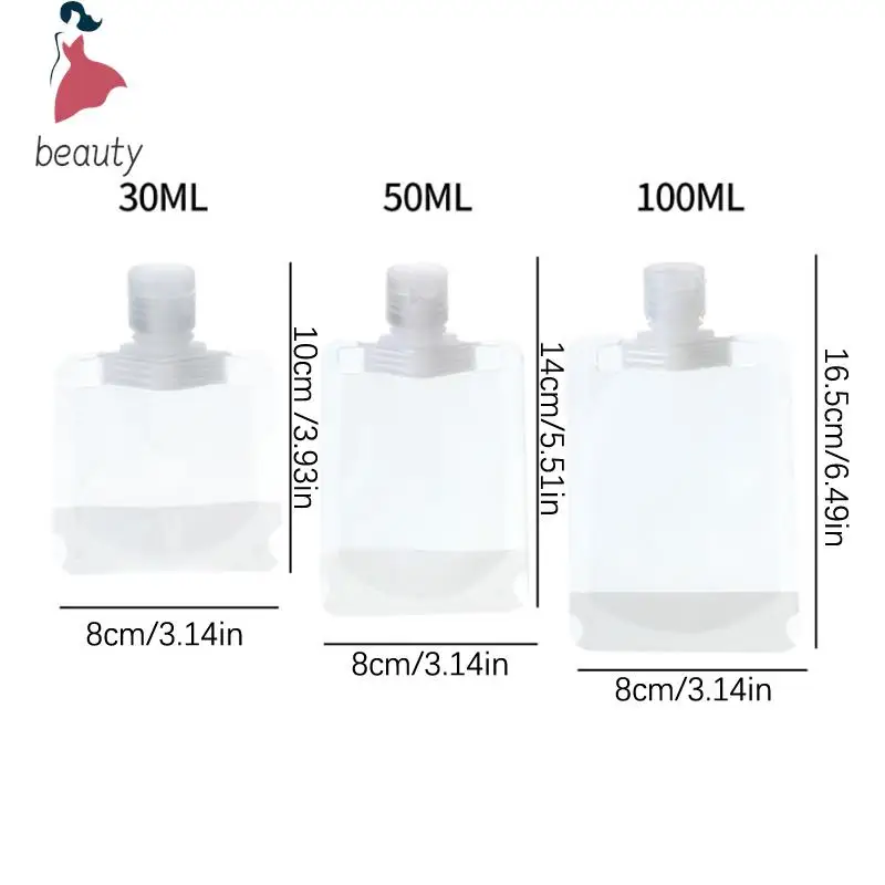 30/50/100ml Dispenser Bag Liquid Lotion Portable Travel Packaging Bag Reusable Leak-Proof For Shampoo Cosmetic Storage Container