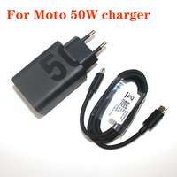 Original For Motorola 50w Fast Charger USB A+USB C Dual Ports EU Power Adapter Quick PD Type C Cable For Moto Razr 40 Edge 40 30