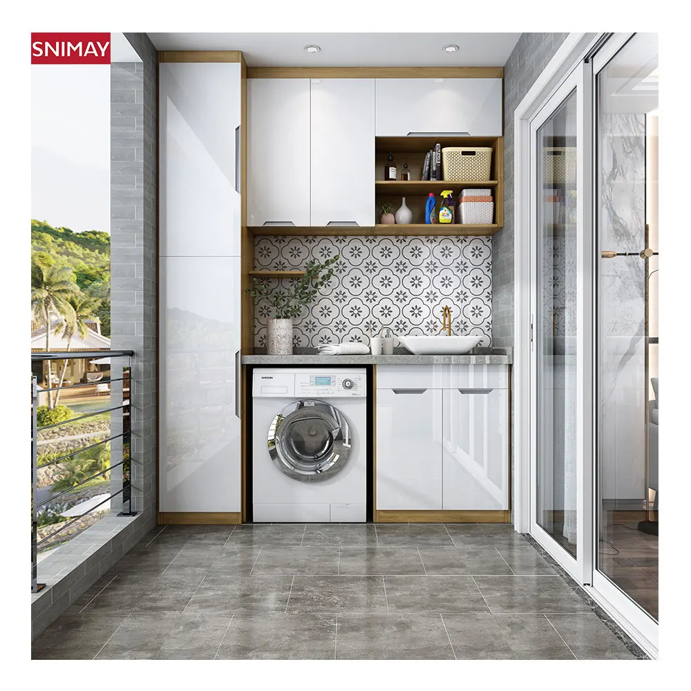 

Snimay Modern Design Wash Laundry Sink Cabinet Balcony Cabinet