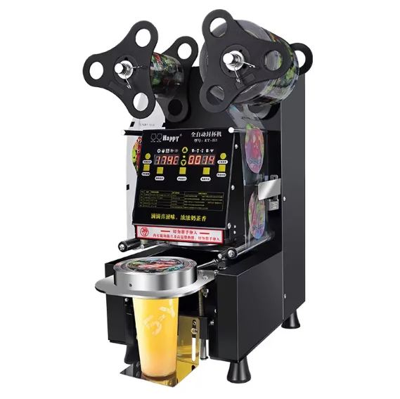 Commercial Automatic Plastic Cup Sealer Beverage Milk Tea Sealing Machine Electric Bubble Tea Shop Equipment