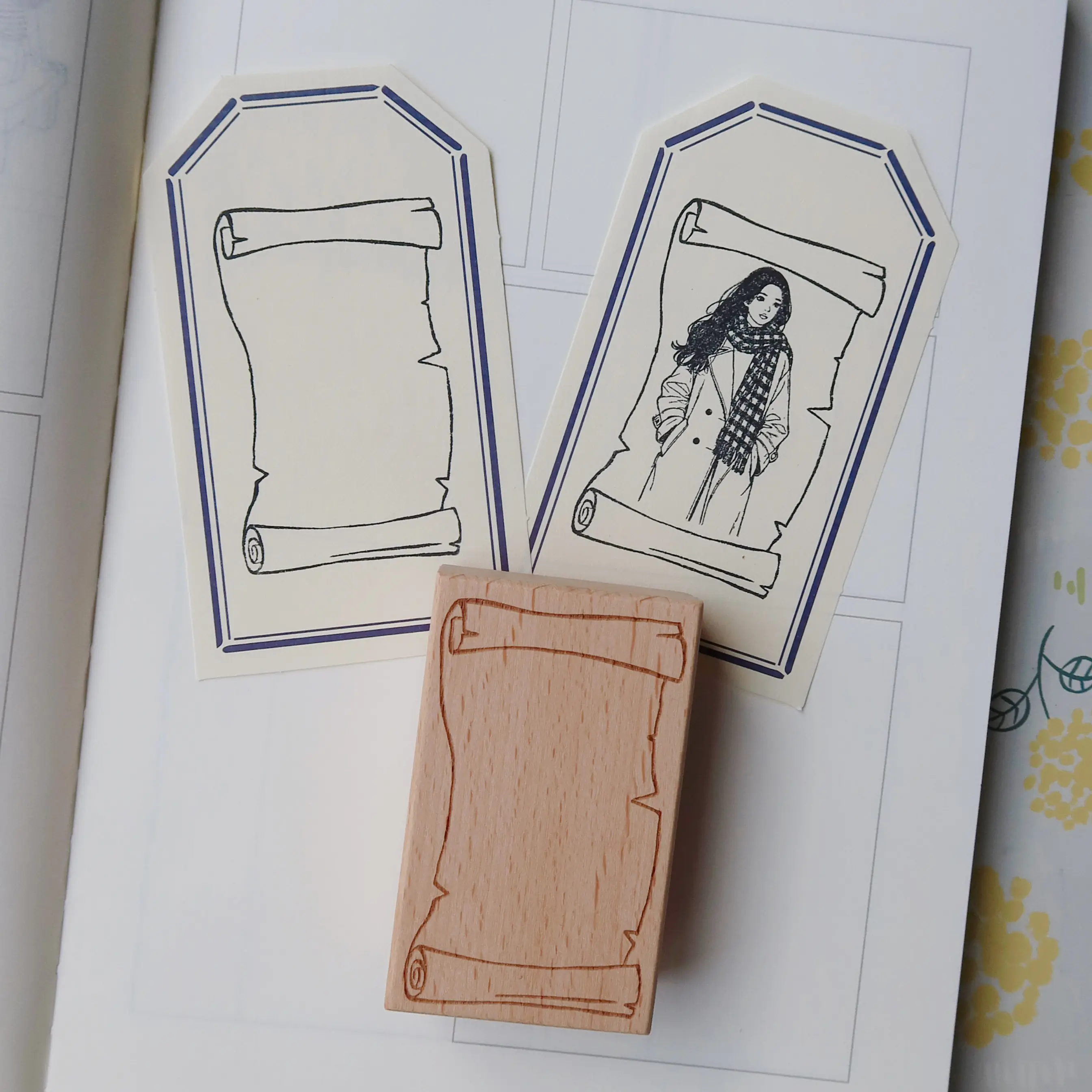 ST Journal Zeitleisten-Ballonmuster Holzstempel Handgemachter DIY Journaling Collage Bastelstempel – Detail 1