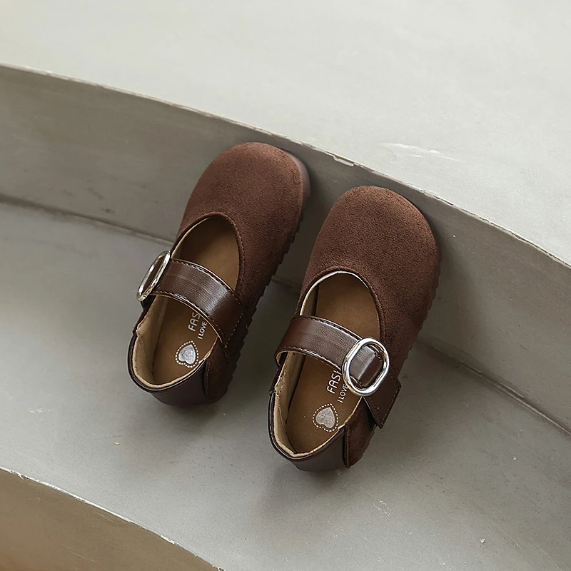 

Retro Leopard Children Fashion Leather Shoes Spring Autumn New Style Girls Ballet Shoes School Catwalk Non-slip Kids Flat Shoes