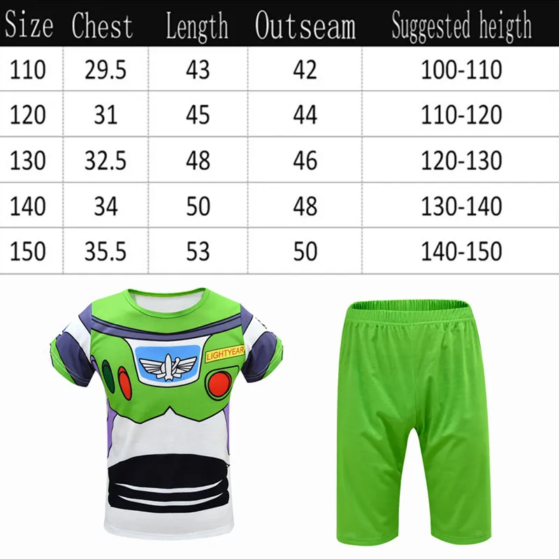 Buzz Lightyear Costumes Cartoon Storyed Pajamas Set Child Fancy Dress Halloween Christmas Party Clothing Kids Boys Hero Costume