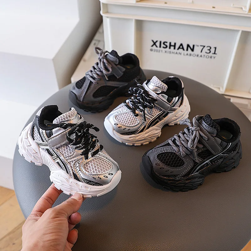 

Children Casual Shoes Thick Soft Bottom Kids Sneakers Non-slip Handsome 2026 New Fashion Kids Running Shoes Mesh Breathable