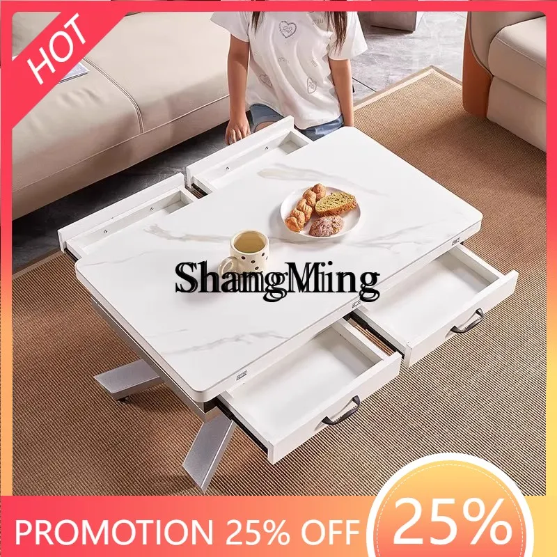 FGgood-looking  lift coffee table becomes dining table, multi-functional dual-purpose folding movable two-in-one simple model