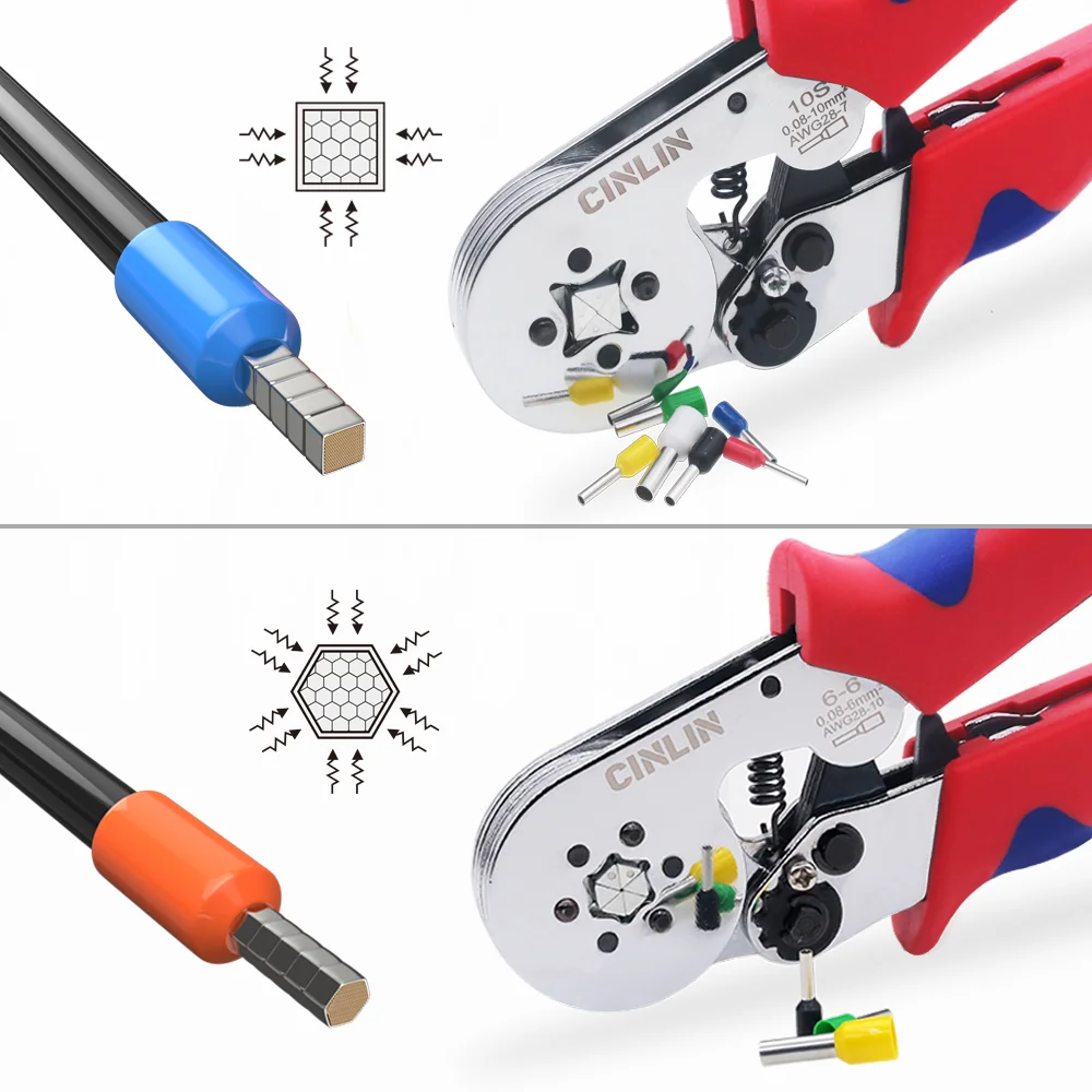 Krimptang & Aderendhuls Terminals Set Buis Schoenveter VE & TE Terminals Kit Handgereedschap Elektricien Crimper HSC8 6-4 6-6