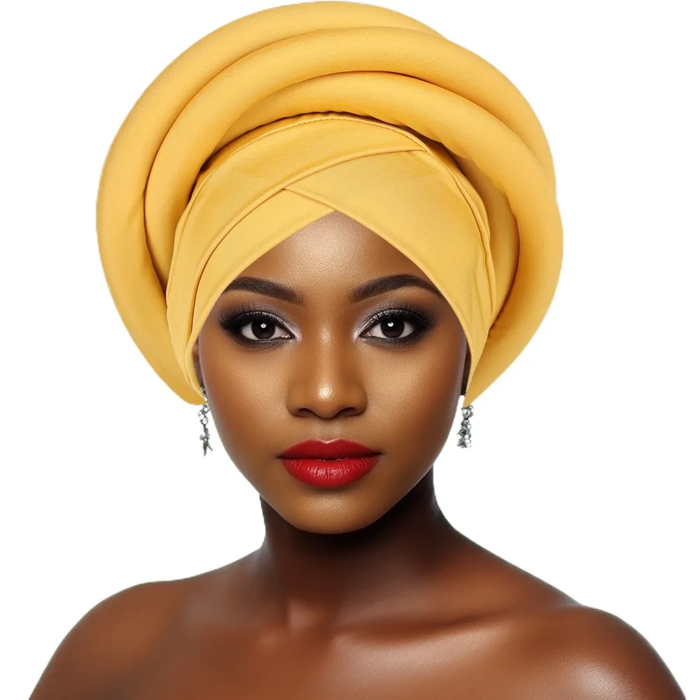 

Новый тюрбан из натурального шелка для женщин, африканский головной убор с косами, дышащий эластичный африканский тюрбан-шапка для женщин