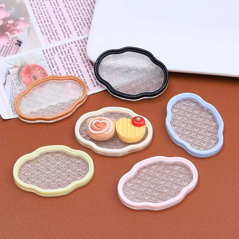 1:12 Dollhouse Vintage Tray Plates Model Dollhouse Miniature Kitchen Tableware Decoration Doll House Accessories Kid Toys