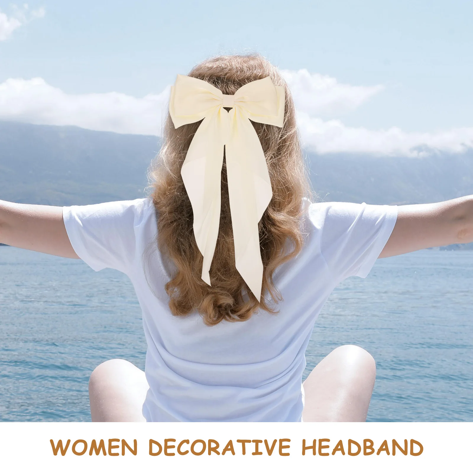 

Long Bow Hair Clip Accessories for Women Clips Tassel with Bows Decorations Barrettes Headgear