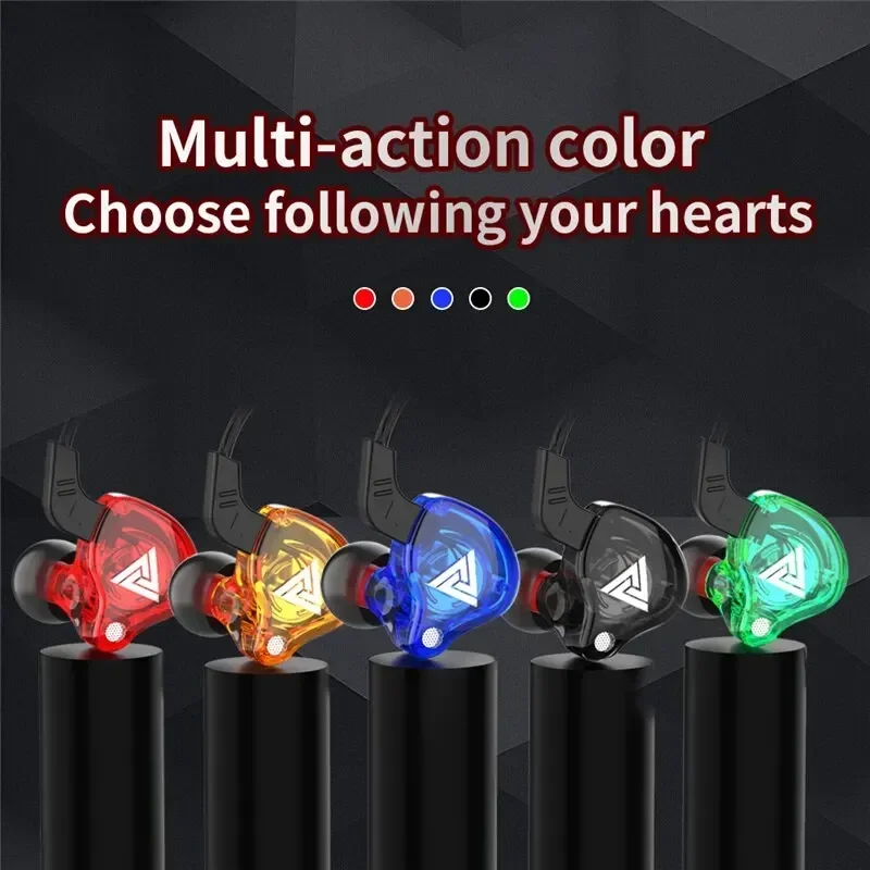 QKZ AK6 Earphones - HiFi Copper Driver Wired Earbuds, In-Ear Headphones with Bass Stereo Sound, 3.5mm Jack, Microphone for Music & Sports - Black image 2