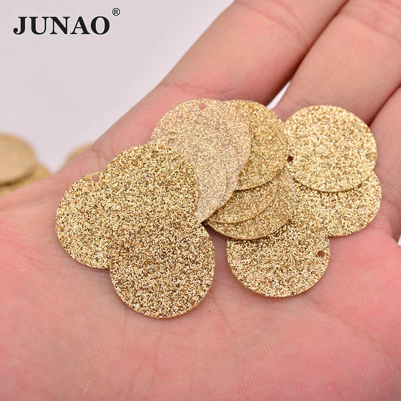 JUNAO 20g 18mm Glitter oro argento colore cucire su Paillettes di forma rotonda Paillettes grandi per abbigliamento abbigliamento artigianato