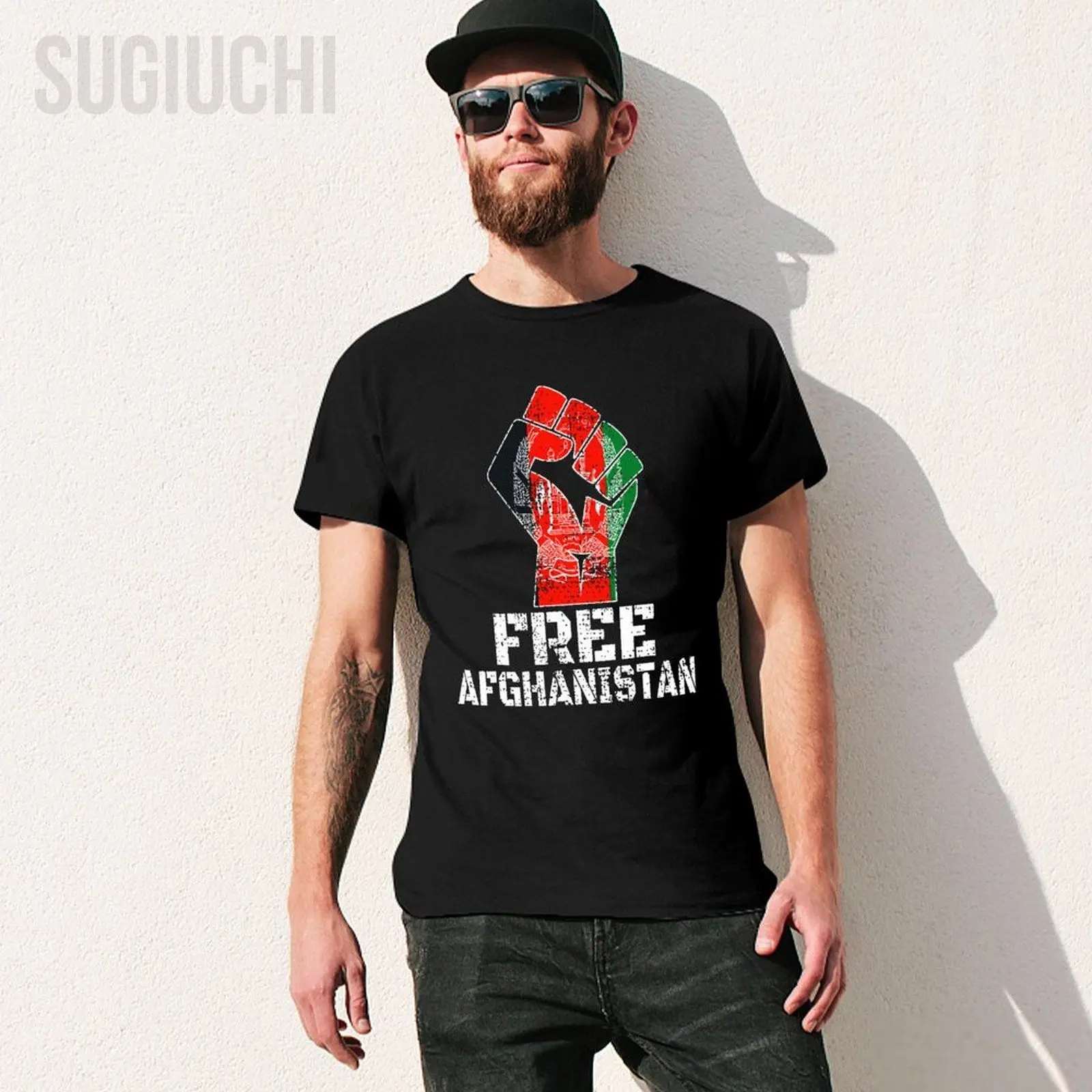 Men FREE AFGHANISTAN - AFGHAN FLAG - AFGHANISTAN Tshirt Tees O-neck T Shirts Women Boys 100% Cotton Short T-Shirt Unisex - view 2