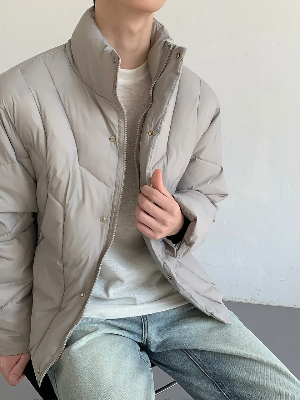Men's 2025 Winter New Stand Collar Thickened Parkas Men's Solid Color Loose Comfort High-end Trend Parkas Long Sleeve Chic Coats