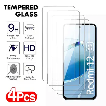 샤오미 레드미 화면 보호대 강화 유리 필름, 레드미 노트 12 13 프로 플러스 4G 5G, 레드미 12S 12C 13C 12T 프로 4G 5G, 4 개