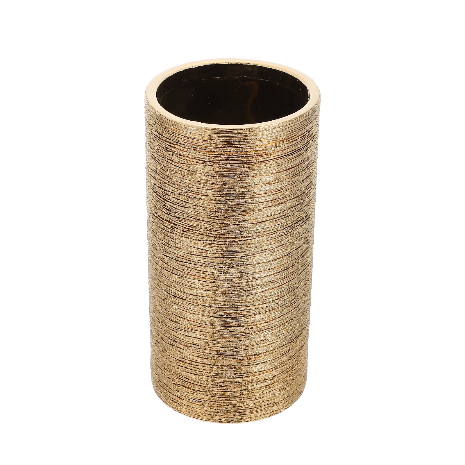

1Pcs Ceramic Vase Golden Brushed Design Exquisite Workmanship Living Room Decoration Ceramics Flower Vase