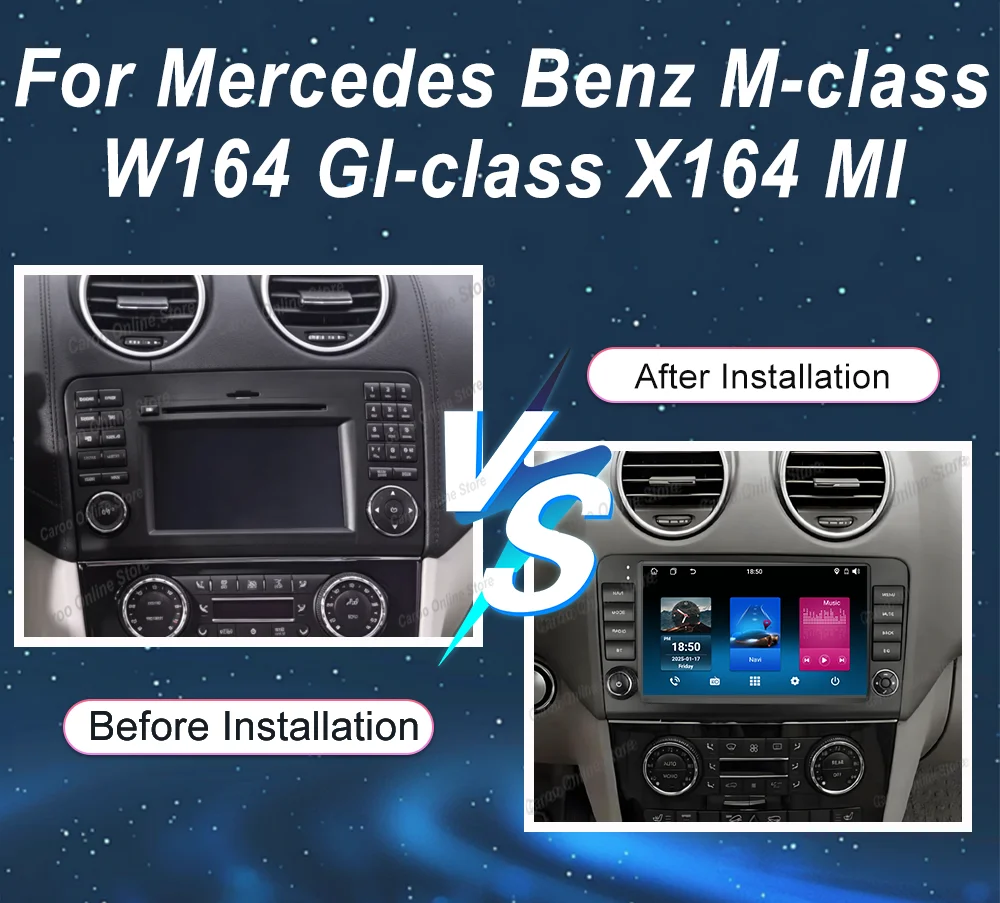Android 16 Car For Mercedes Benz M-class W164 Gl-class X164 Ml Auto GPS Navigation Multimedia Video Player Carplay Bluetooth 4G