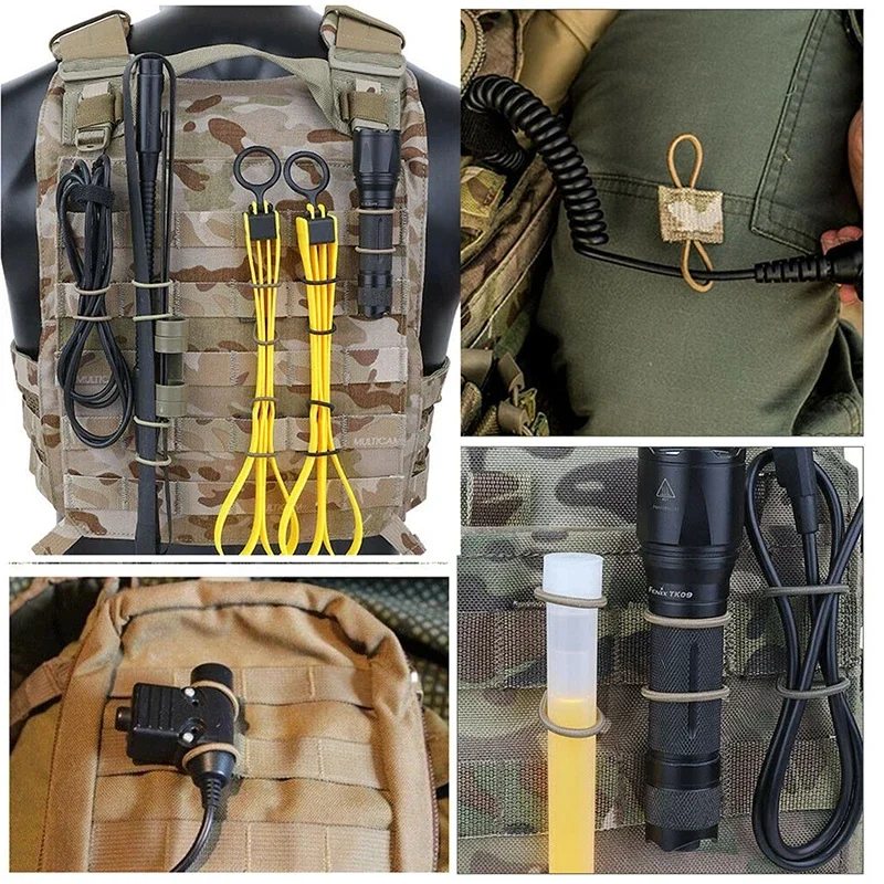 5Pcs/lot Antenna Binding Buckle Outdoor Tactical Molle System Backpack Vest Accessories Tactical Buckle Fixed Binding Retainer