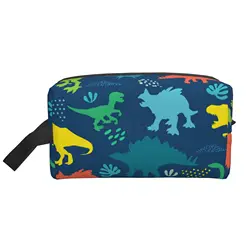 Cartoon Dinosaurs Protable Storage Bags for Boys Girls borsa cosmetica da viaggio impermeabile Unisex borsa da toilette per Organizer per il trucco