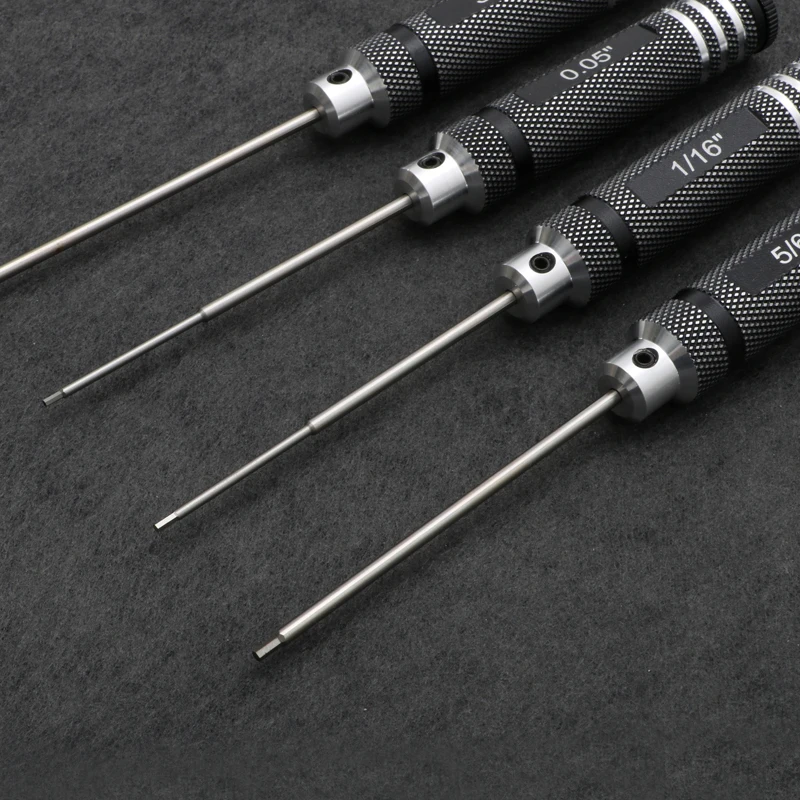 Model Repair Assembly Tools Hexagonal Screwdriver 0.05" 1/16" 3/32" 5/64" Metal Steel Hex Wrench with Total Length 177mm