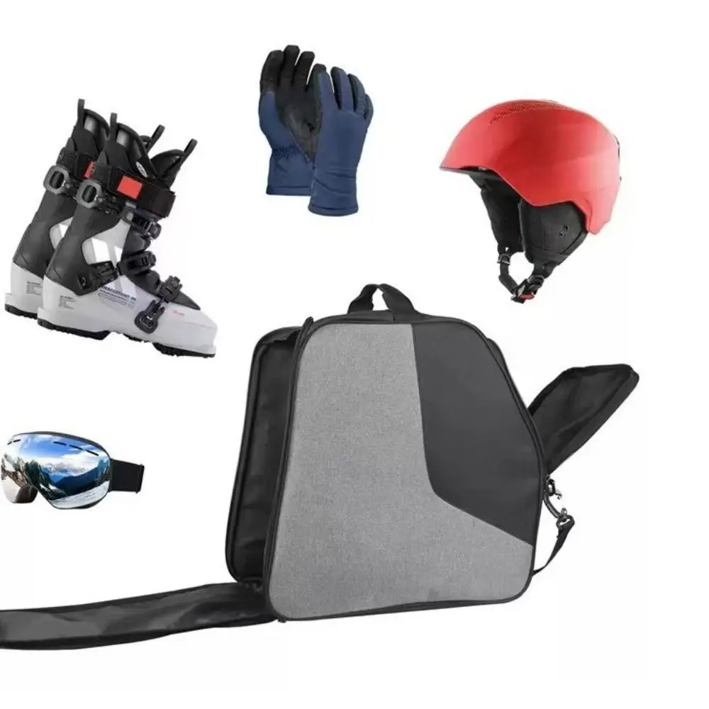 

Waterproof Ski Boot Bag Shoes Gloves Oxford Cloth Snowboarding Storage Bag Padded Shoulder Lightweight Ski Crossbody Bag