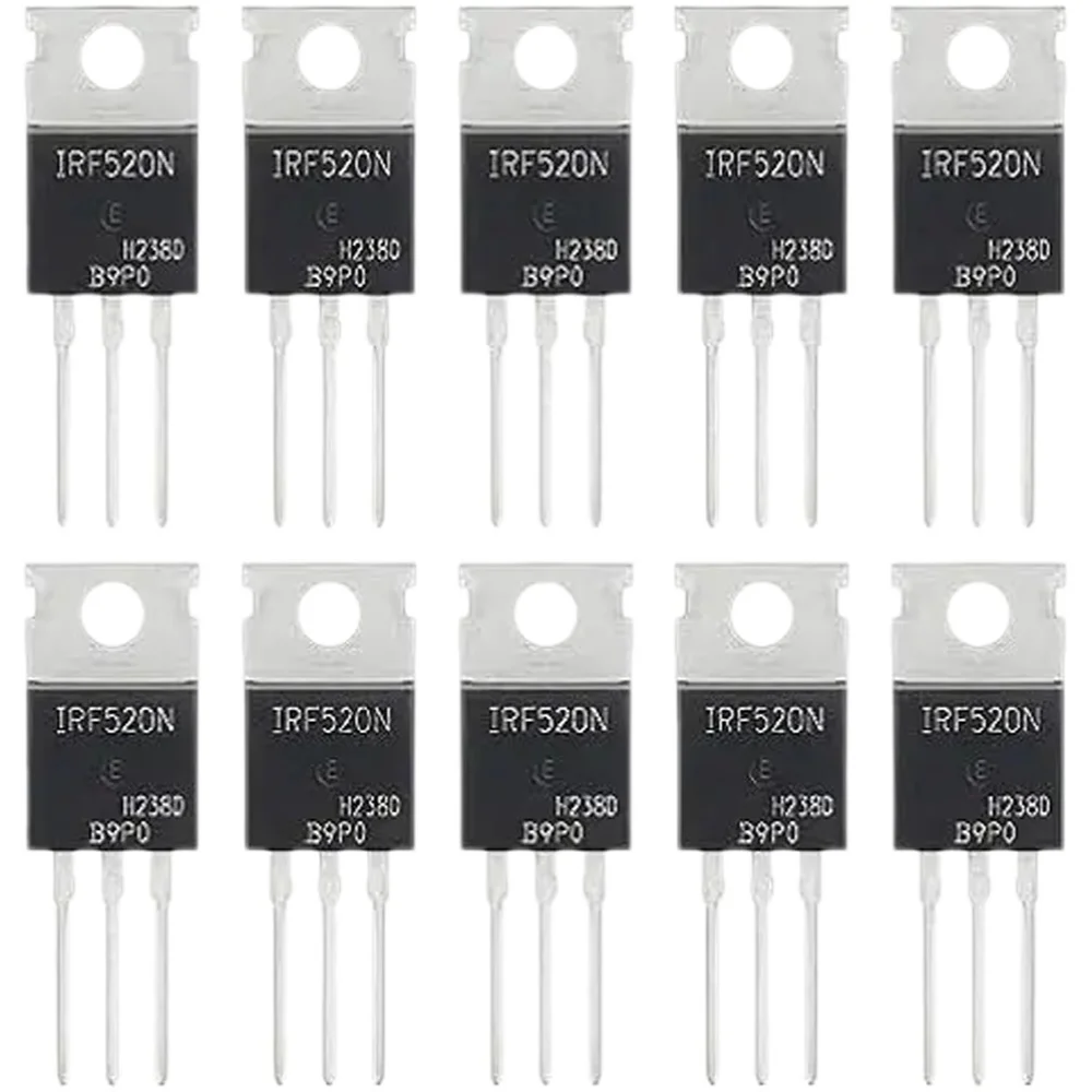 

IRF520N MOSFET Transistor IRF520N 9.7 A 100 V N-channel Power MOSFET TO-220AB (10 piece set)