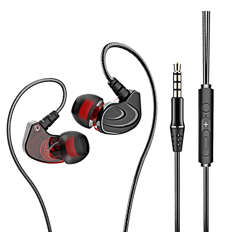 In-Ear Wired Earphone Earbuds Stereo Wire-Control Drive-by-Wire 3.5MM Game Sports Headphone Headsets with MIC Microphone