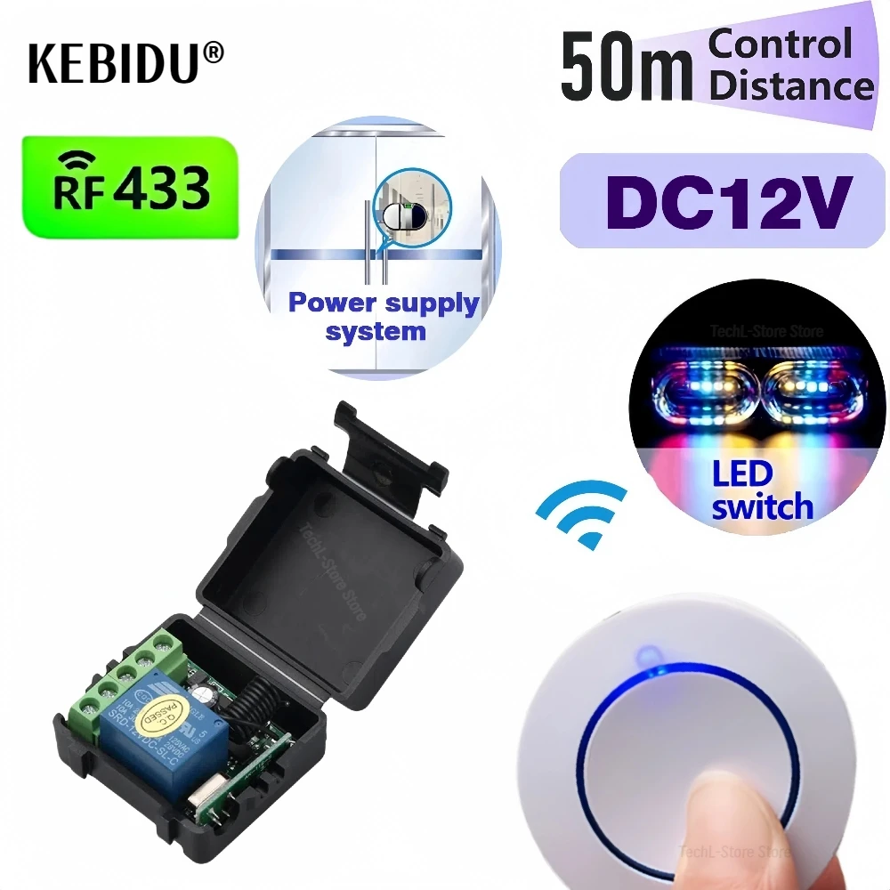 433 Mhz Universal Wireless Fernbedienung Schalter DC 12 V 10A Relais Mini Runde RF Sender für Licht/Garage tür/Elektronische Schloss