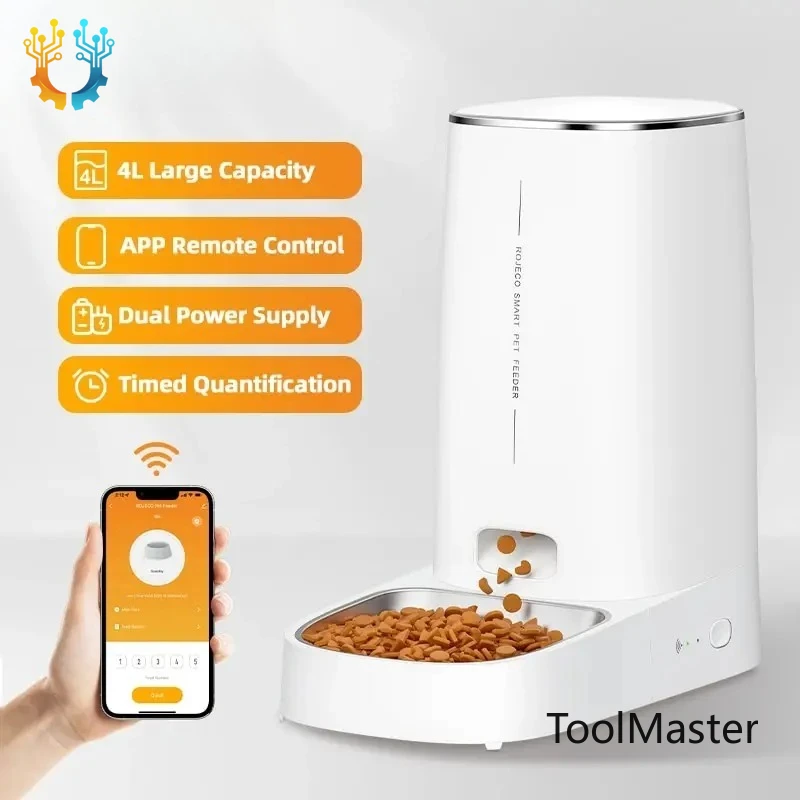 

【2026】Automatic Cat Feeder Pet Smart Cat Food Kibble Dispenser Remote Control WiFi Button Auto Feeder For Cats Dog Accessories