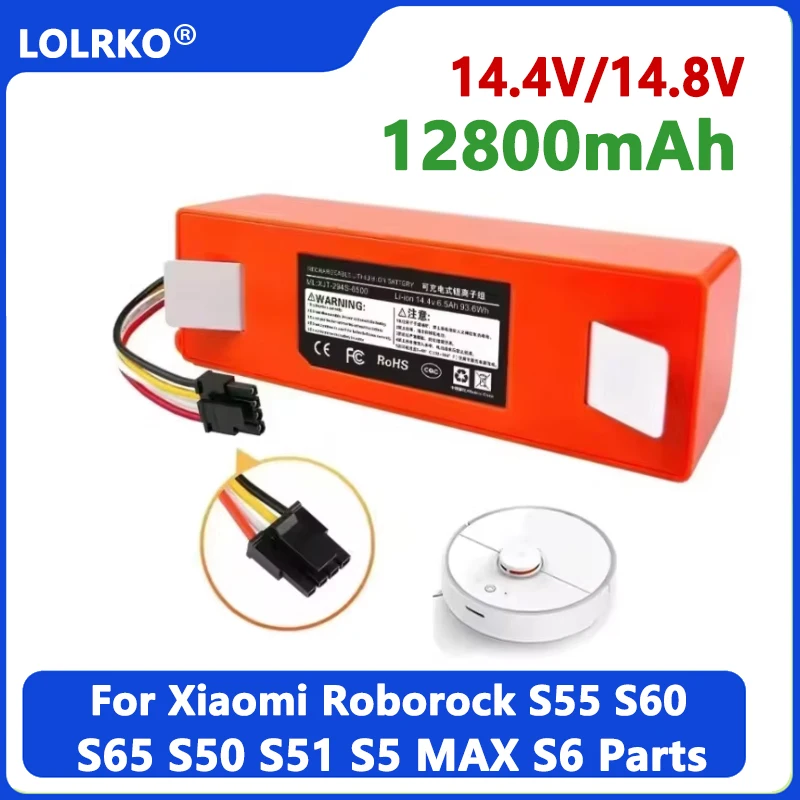 2026 Replacement Battery for Roborock S4 S5 S6 S7 T6 Q5 Q7 E4 E5 for Xiaomi Mijia 1S High Capacity Li-ion Vacuum Parts