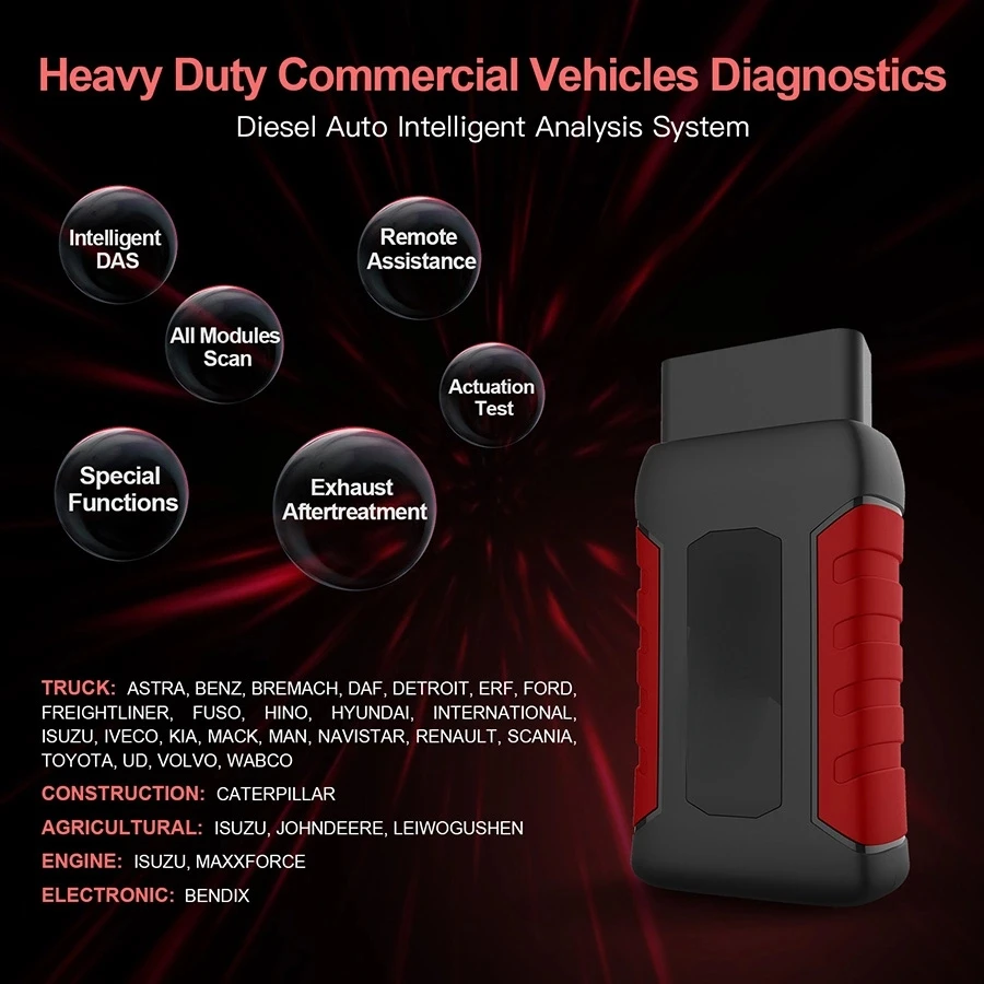 Diagnostic +Special Functions +Key Programming for Both 12V/24V Cars and Trucks OBD2