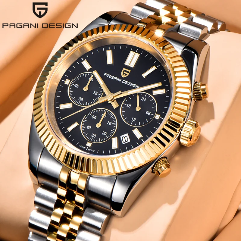 2025 New PAGANI DESIGN PD1814 Men's Quartz Watch High Quality Stainless Steel Sapphire Business Wrist Timepiece Reloj Hombre