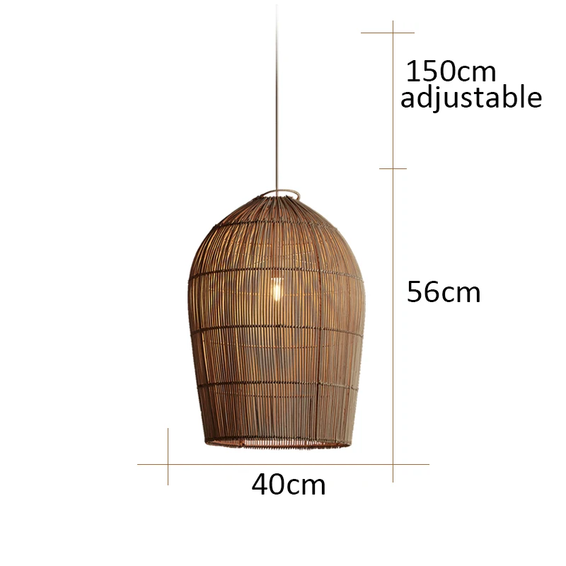 Minimalisme Retro Rotan Handgemaakte kroonluchter Japanse rieten hanglamp voor woonkamer Restaurant Eettafel Hanglamp