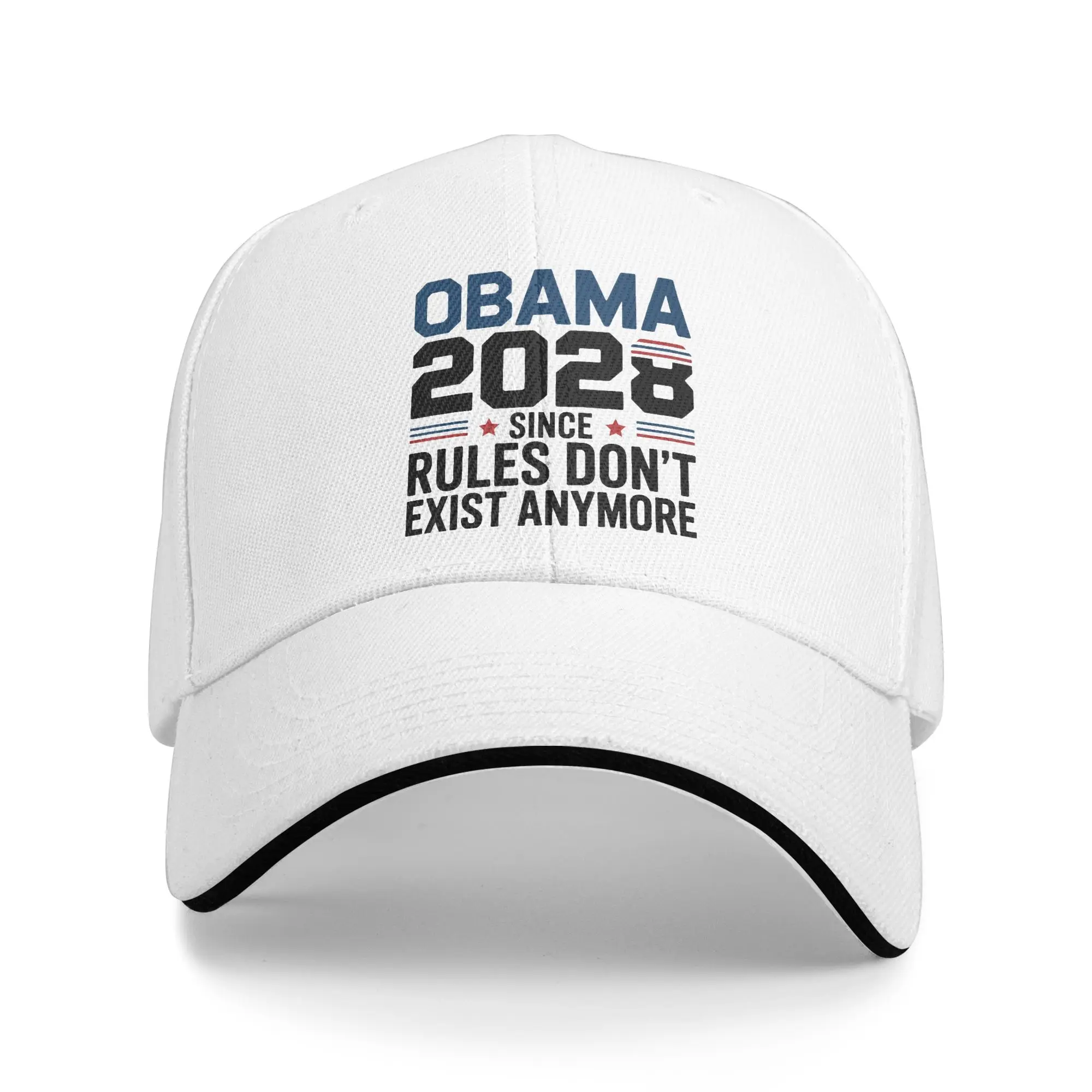 Obama 2028 Since Rules Don't Exist Anymore Sandwich Baseball Caps Satire Unisex Breathable Adjustable Headwear Fishing Adult Hat
