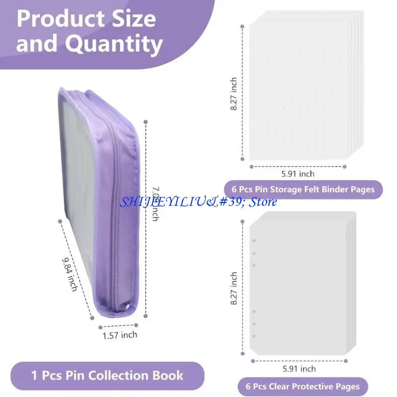 

E21F Multi Functional Felt Portfolios Organizing Martial Badges Efficiently Felt Pin Collector Book For Home Or Office Use