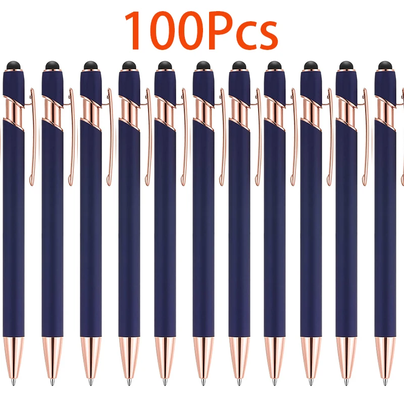 100Pcs Ball Stylus Metal Click Pen Ballpoint Pens