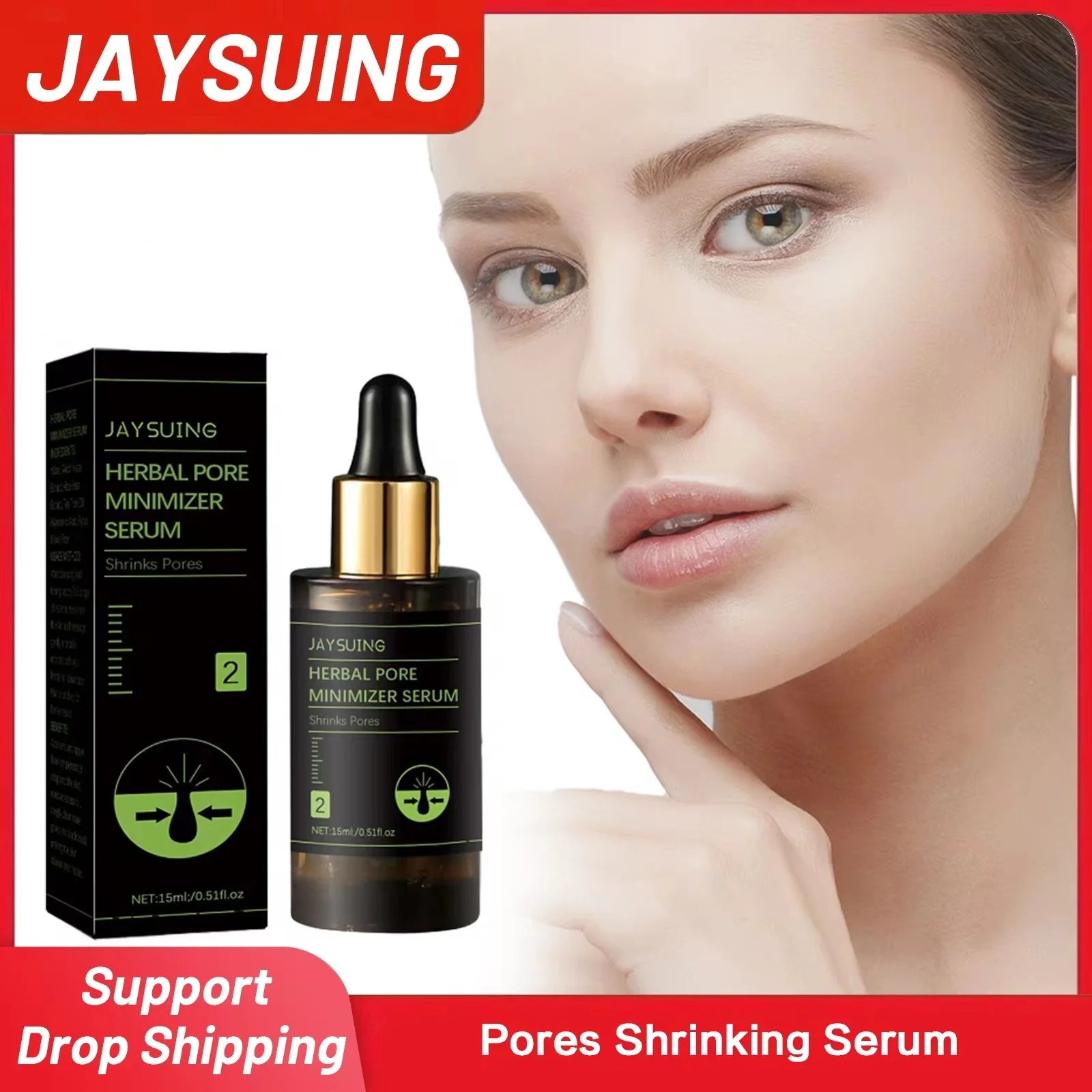 

Pores Shrinking Serum Oil Control Remove Acne Spots Improve Dryness Increase Skin Elasticity Smoothing Firming Face Essence 15ml