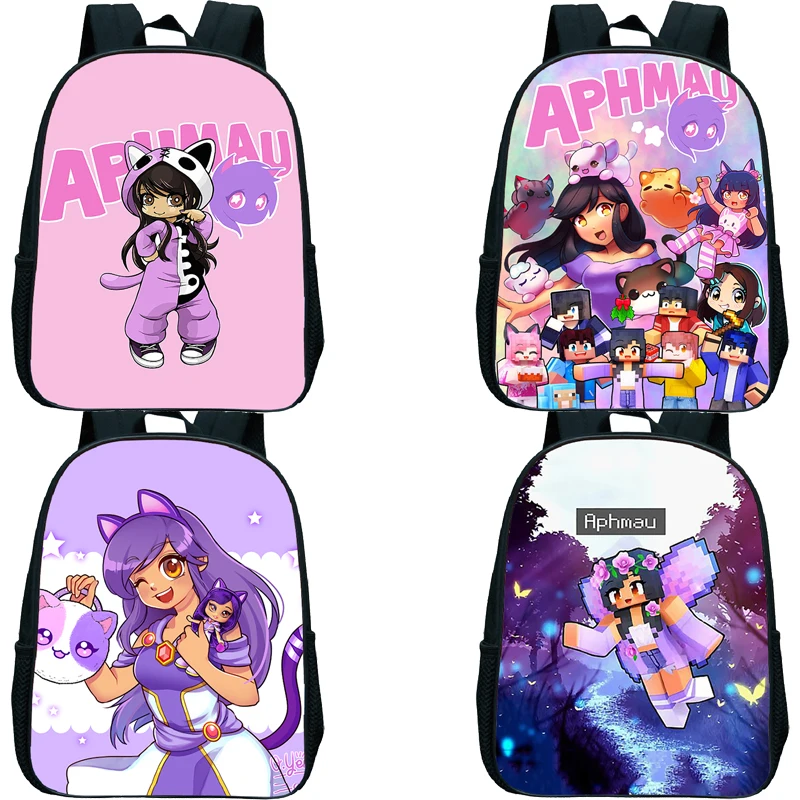 

Aphmau Backpacks Kids Cartoon School Bags Kindergarten Backpack Boys Girls Anime Rucksack Waterproof Children Bookbag Mochila