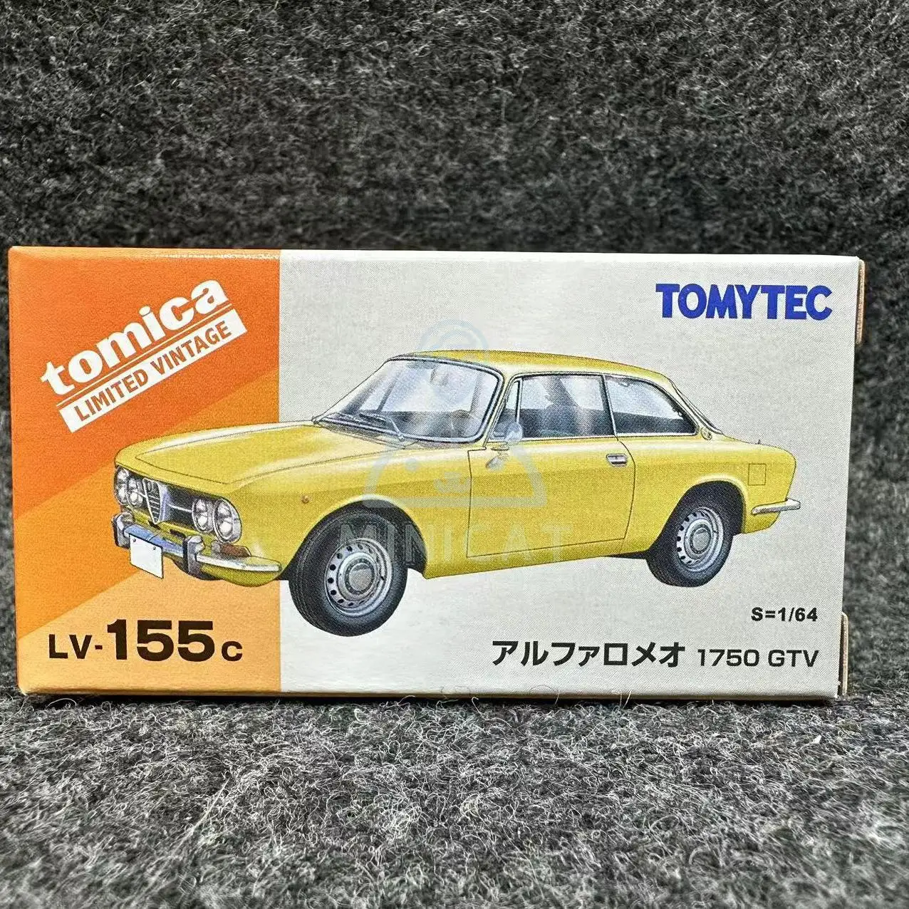 

202412 Tomytec Tomica TLV 1/64 LV-155c romeo 1750 GTV желтый литой под давлением модель автомобиля из сплава, коллекция игрушек в подарок