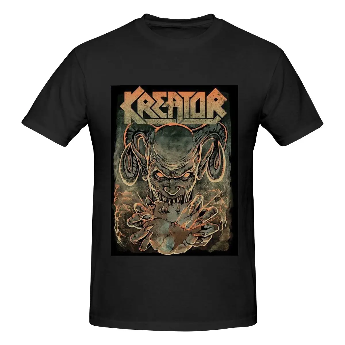 Similar-Kreator-Style Men's 100% Cotton Short Sleeve T-shirt Top Loose Tshirt