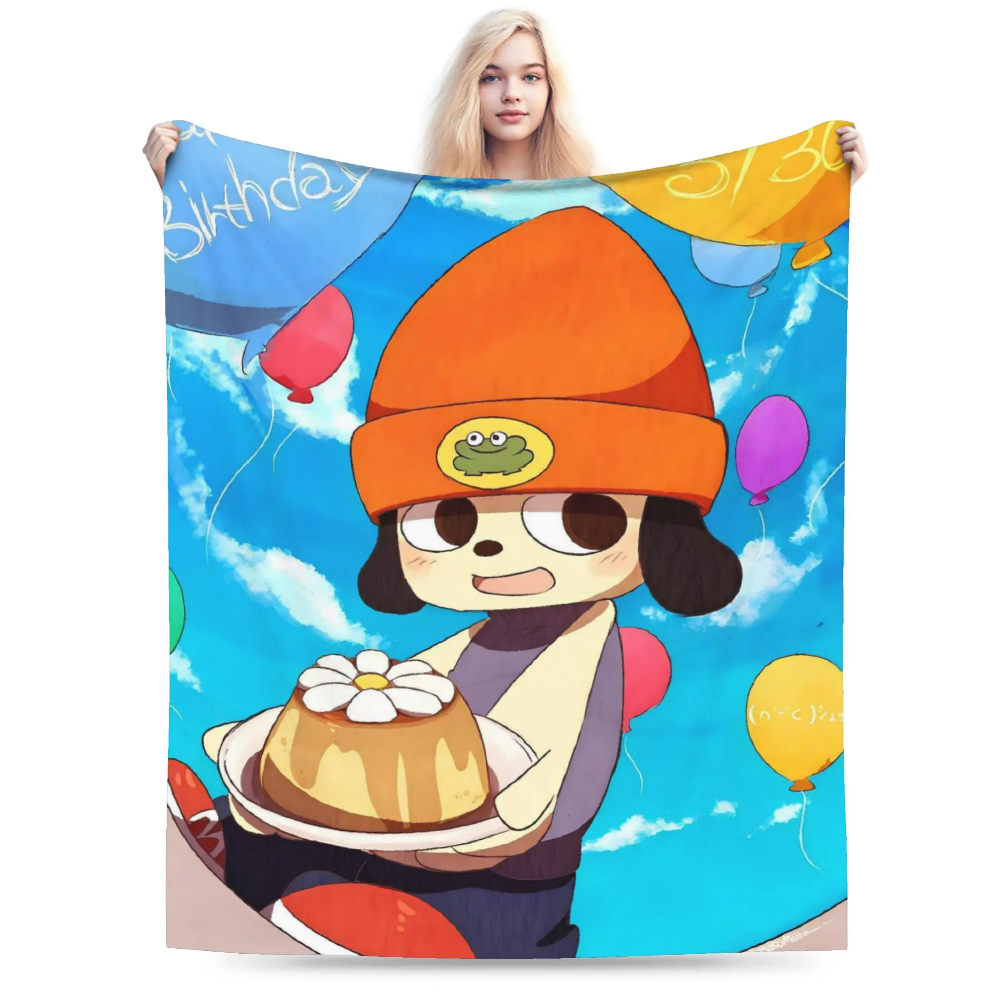 

Parappas The Rappers Plush Blanket Child Flannel Throw Blanket For Couch Bed Super Warm Custom DIY Quality Bedspread Gift