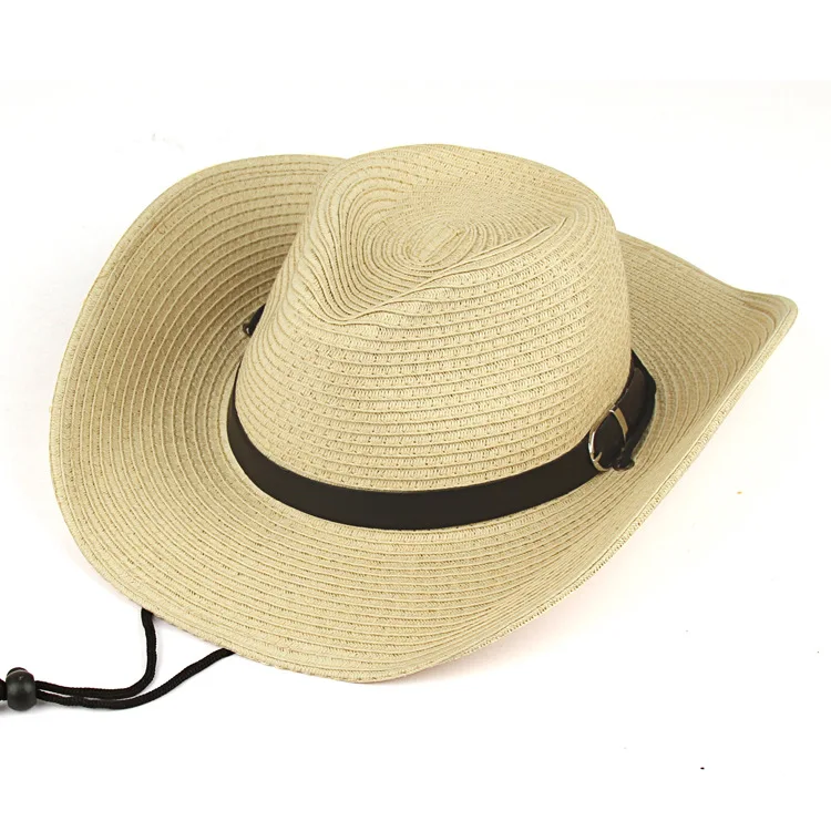 Sombrero de vaquero occidental para hombre y mujer, sombrero de paja, protección solar, playa, pesca al aire libre, Verano