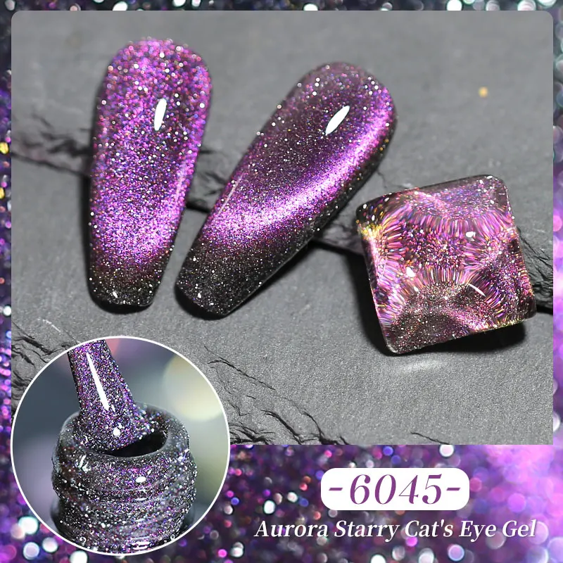 NAILCO Transparent 10ml Cat Eye Gel Colorful Sparking Aurora For Nails Art Gel Varnishes Nail Polish Semi Permanent Magnetic Gel