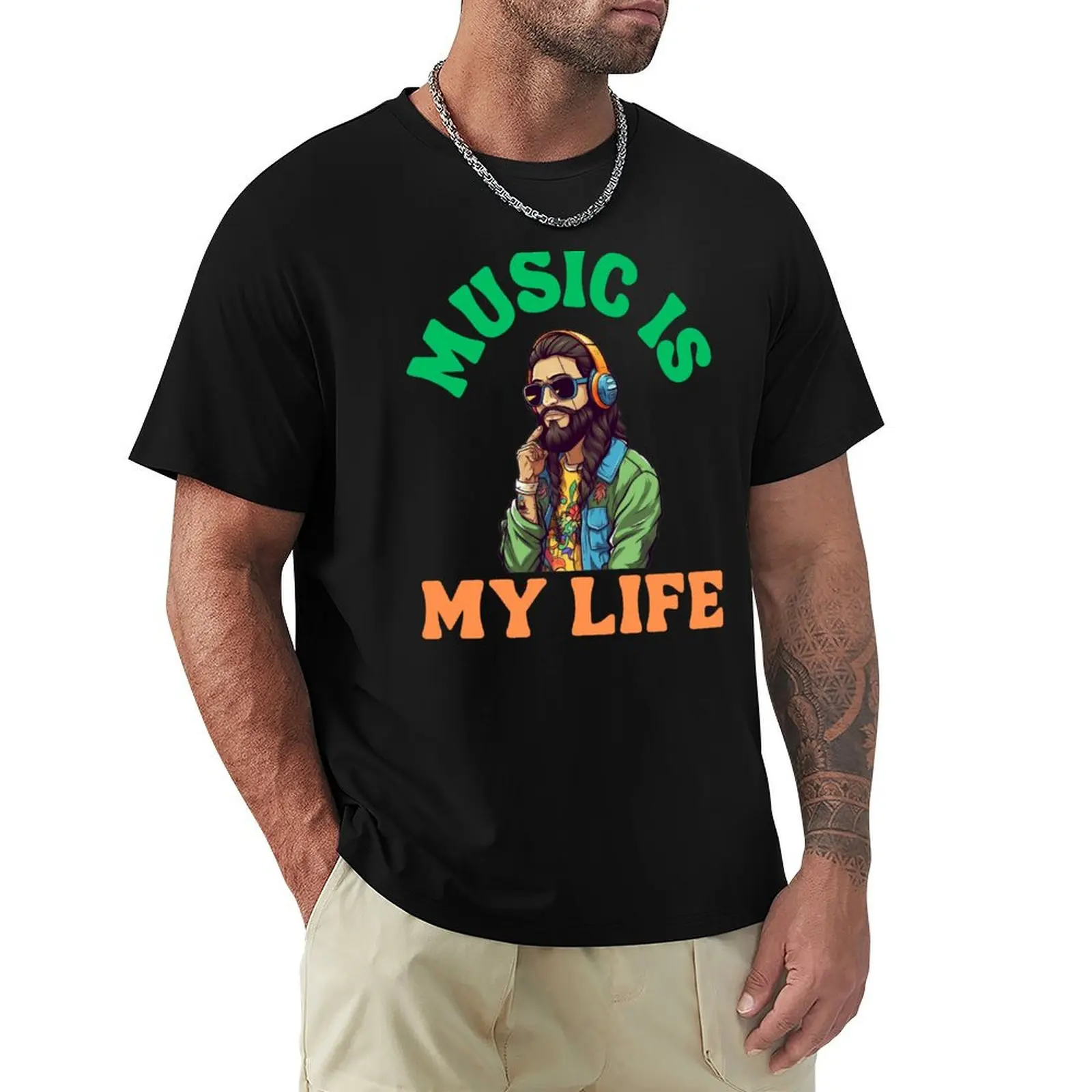 Music Is My Life Groovy Musician Music Lover T-shirt animal prinfor boys funnys mens clothing